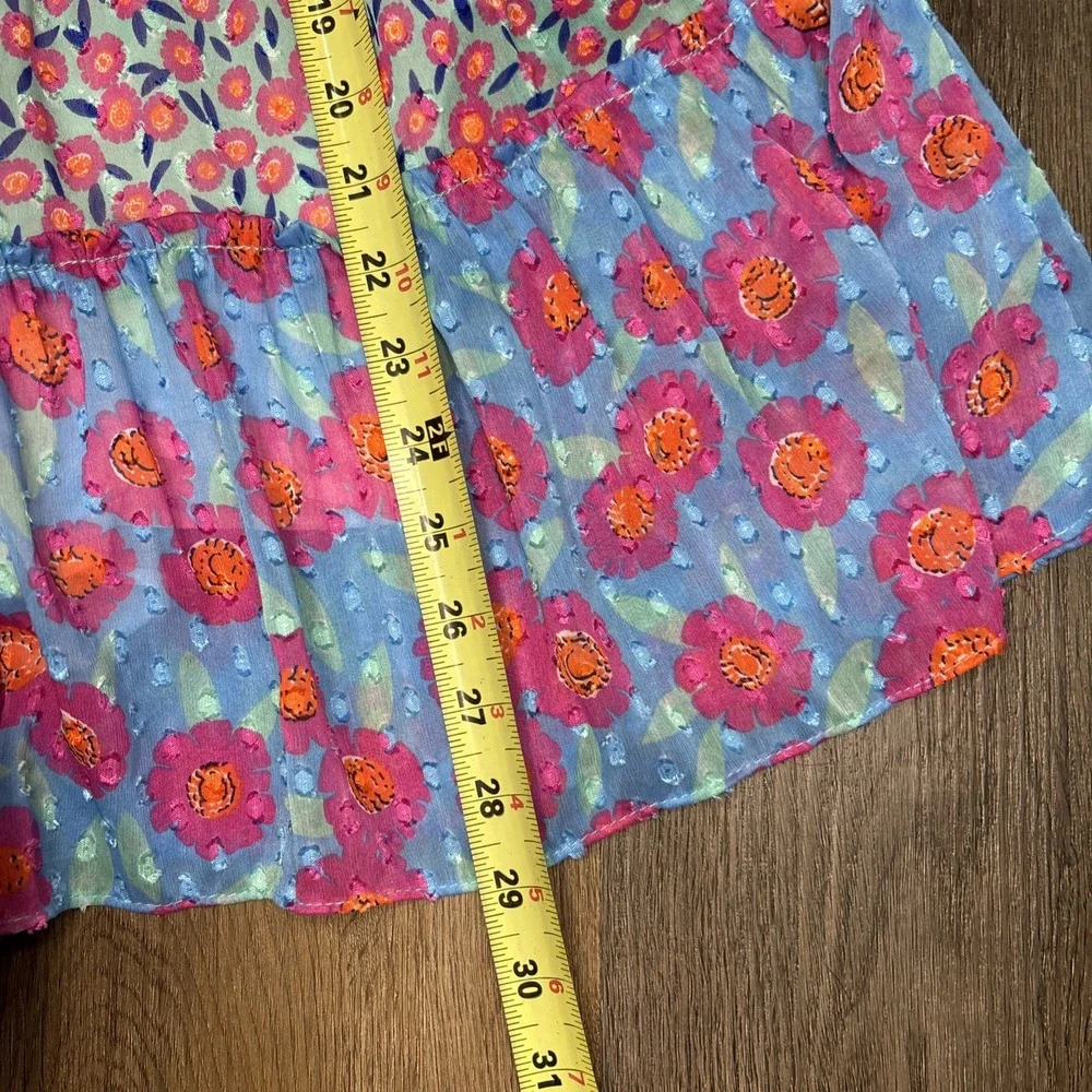 Kate Spade Dress Girl's Size 10 Floral Chiffon Trapeze Tiered Fully Lined Easter